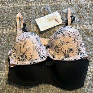 Jessica Simpson Floral and Black Women's Bra Set